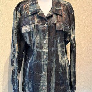Chico's Distressed Denim Shirt or Jacket